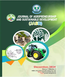					View Vol. 7 No. 4 (2024): Journal of Agripreneurship and Sustainable Development
				