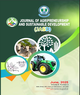 					View Vol. 8 No. 2 (2025): Journal of Agripreneurship and Sustainable Development
				